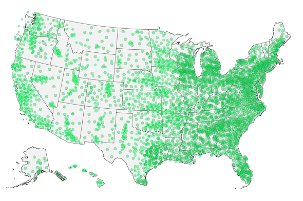 National Health Information Exchange coverage map